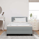 Box spring seng med LED-lysstrimler Lysegrå 120 x 190 cm Stof