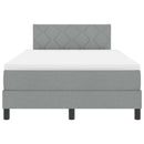 Box spring seng med LED-lysstrimler Lysegrå 120 x 190 cm Stof