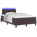 Box spring seng med LED-lysstrimler Mørk Brun 120 x 190 cm Stof