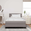 Box spring seng med LED-lysstrimler Gråbrun 120 x 190 cm Stof