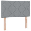 Box spring seng med LED-lysstrimler Lysegrå 120 x 200 cm Stof