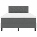 Box spring seng med LED-lysstrimler Mørkegrå 120 x 200 cm Stof