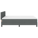 Box spring seng med LED-lysstrimler Mørkegrå 140 x 190 cm Stof