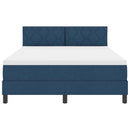 Box spring seng med LED-lysstrimler Blå 140 x 190 cm Stof