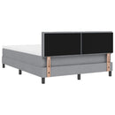 Box spring seng med madras med LED Lysegrå 140 x 200 cm Stof