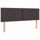 Box spring seng med LED-lysstrimler Mørk Brun 140 x 200 cm Stof