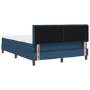 Box spring seng med LED-lysstrimler Blå 140 x 200 cm Stof
