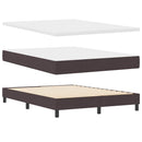 Box spring seng med LED-lysstrimler Mørk Brun 160 x 200 cm Stof