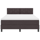 Box spring seng med LED-lysstrimler Mørk Brun 160 x 200 cm Stof