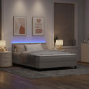 Box spring seng med pude Gråbrun 160 x 200 cm Stof