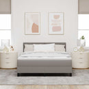 Box spring seng med pude Gråbrun 160 x 200 cm Stof
