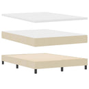 Box spring seng med pude med hovedgærde Creme 160 x 200 cm Stof