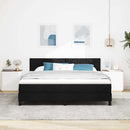 Box spring seng med LED-lysstrimler Sort 180 x 200 cm Stof