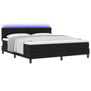Box spring seng med LED-lysstrimler Sort 180 x 200 cm Stof