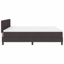 Box spring seng med LED-lysstrimler Mørk Brun 180 x 200 cm Stof