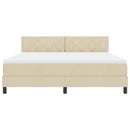 Box spring seng med LED-lysstrimler Creme 180 x 200 cm Stof