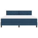Box spring seng med LED-lysstrimler Blå 180 x 200 cm Stof