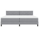 Box spring seng med LED-lysstrimler Lysegrå 200 x 200 cm Stof