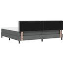 Box spring seng med LED-lysstrimler Mørkegrå 200 x 200 cm Stof