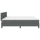 Box spring seng med LED-lysstrimler Mørkegrå 200 x 200 cm Stof