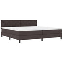 Box spring seng med madras med LED Mørk Brun 200 x 200 cm Stof