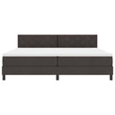 Box spring seng med madras med LED Mørk Brun 200 x 200 cm Stof