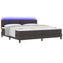 Box spring seng med madras med LED Mørk Brun 200 x 200 cm Stof