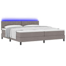 Box spring seng med pude Gråbrun 200 x 200 cm Stof
