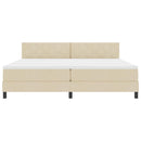 Box spring seng med pude med hovedgærde Creme 200 x 200 cm Stof