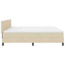 Box spring seng med pude med hovedgærde Creme 200 x 200 cm Stof