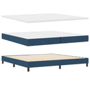 Box spring seng med pude med hovedgærde Blå 200 x 200 cm Stof