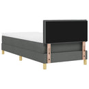 LED Box Spring Bed med pude Mørkegrå 80 x 200 cm Stof