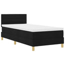 LED Box Spring Bed med LED-lysstrimler Sort 80 x 200 cm Stof