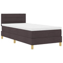 LED Box Spring Bed med hovedgærde Mørk Brun 80 x 200 cm Stof