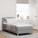 LED Box Spring Bed med pude Lysegrå 90 x 190 cm Stof