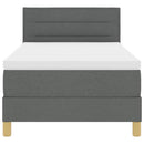 LED Box Spring Bed med hovedgærde Mørkegrå 90 x 190 cm Stof