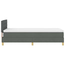 LED Box Spring Bed med hovedgærde Mørkegrå 90 x 190 cm Stof