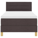 LED Box Spring Bed med hovedgærde Mørk Brun 90 x 200 cm Stof