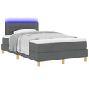 LED Box Spring Bed med hovedgærde Mørkegrå 120 x 190 cm Stof
