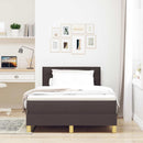 LED Box Spring Bed med hovedgærde Mørk Brun 120 x 190 cm Stof
