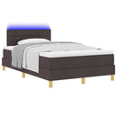 LED Box Spring Bed med hovedgærde Mørk Brun 120 x 190 cm Stof