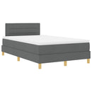 LED Box Spring Bed med hovedgærde Mørkegrå 120 x 200 cm Stof