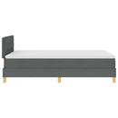 LED Box Spring Bed med hovedgærde Mørkegrå 120 x 200 cm Stof