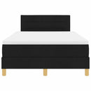 LED Box Spring Bed med LED-lysstrimler Sort 120 x 200 cm Stof