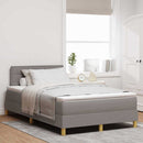 LED Box Spring Bed med hovedgærde Gråbrun 120 x 200 cm Stof