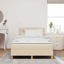 LED Box Spring Bed med LED-lysstrimler Creme 120 x 200 cm Stof