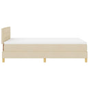 LED Box Spring Bed med LED-lysstrimler Creme 120 x 200 cm Stof