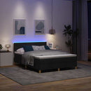 LED Box Spring Bed med LED-lysstrimler Sort 140 x 200 cm Stof