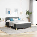 LED Box Spring Bed med hovedgærde Mørkegrå 160 x 200 cm Stof