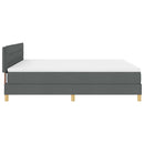 LED Box Spring Bed med hovedgærde Mørkegrå 180 x 200 cm Stof